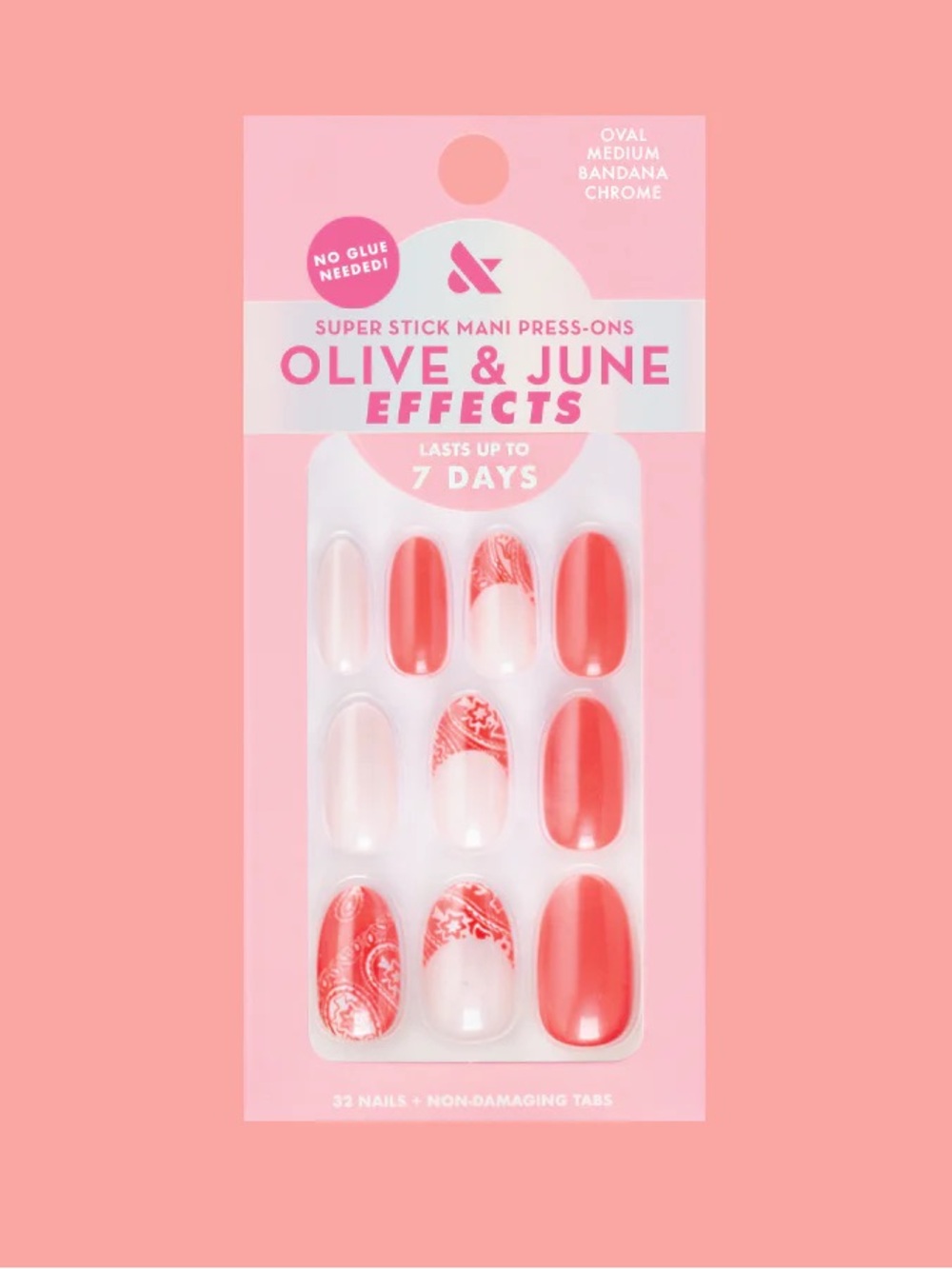 ‼️2/$10‼️ Olive & June Press-On Nails - Effects Bandana Chrome